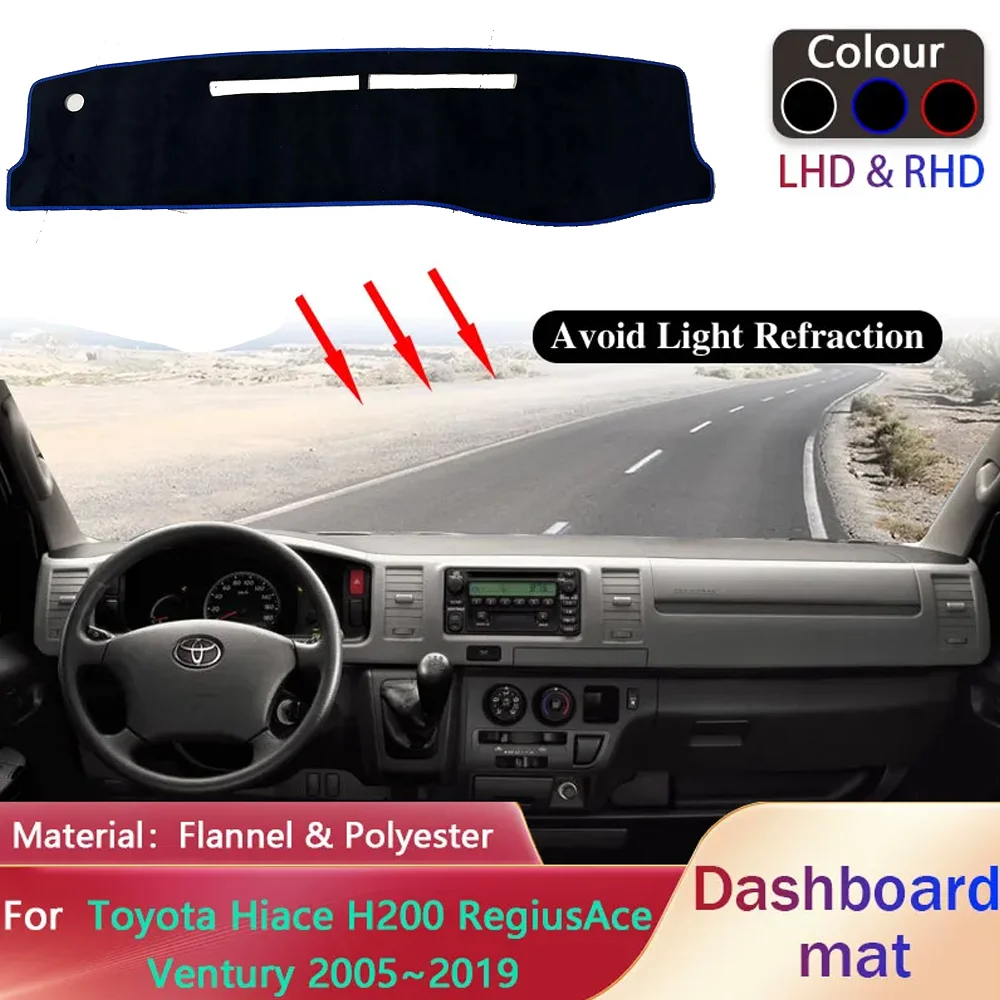 

Car Dashboard Pad for Toyota Hiace H200 RegiusAce Ventury 2005~2019 Liner Anti-Slip Mat Sunshade Dashmat Carpet Cover Accessorie