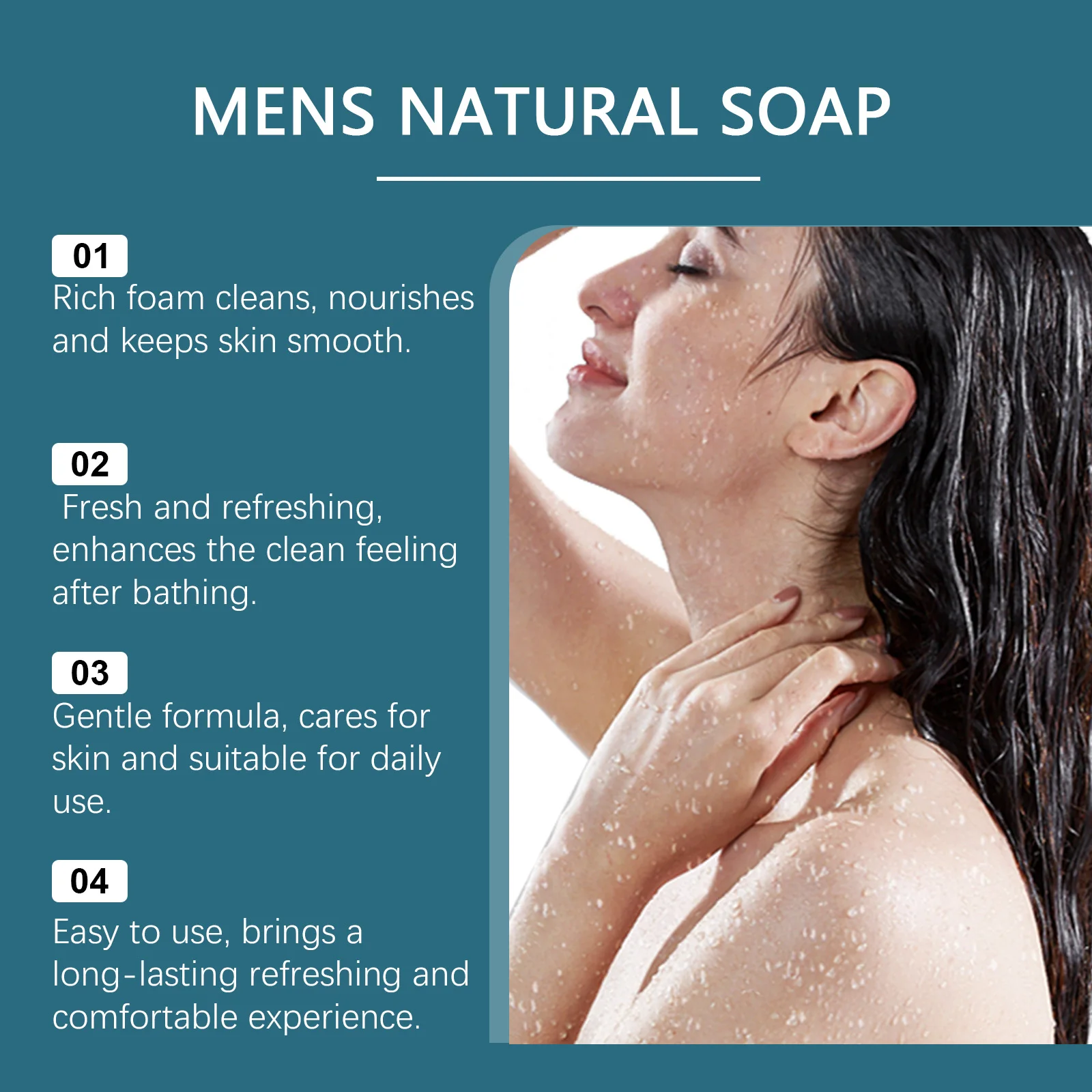 AMZ Bath Soap Gentle Cleansing Moisturizing Oil Control Refreshing Natural Scent Body Wash Daily Use