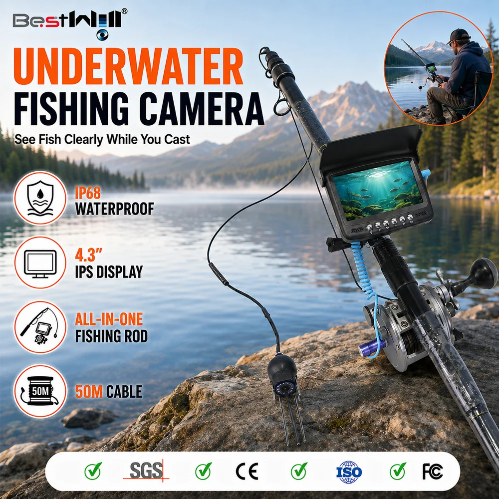 New Underwater Fishing Camera 4.3 Inch Black Fish Finder Camera  Underwater Camera  50 Meter