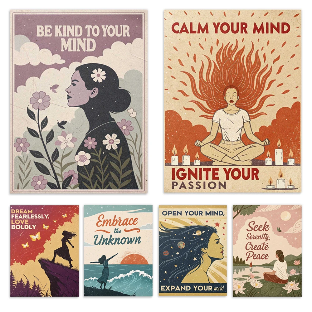 Calme l'esprit, transcender vous-même, soyez gentil pour votre cœur, prenez une haleine profonde, laissez-moi, pleine conscience, motivation, poste élévatrice