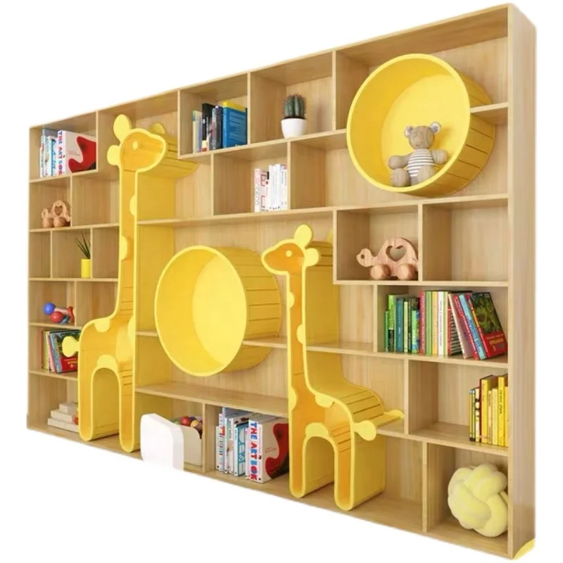 Custom Design Animal Theme Bookshelf Children's Library Kindergarten Furniture Bookcase
