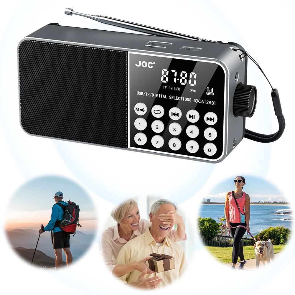 Mini Portable Radio Support TF Card Digital FM Radio LED Digital Display USB Drive Stereo MP3 Player for Senior