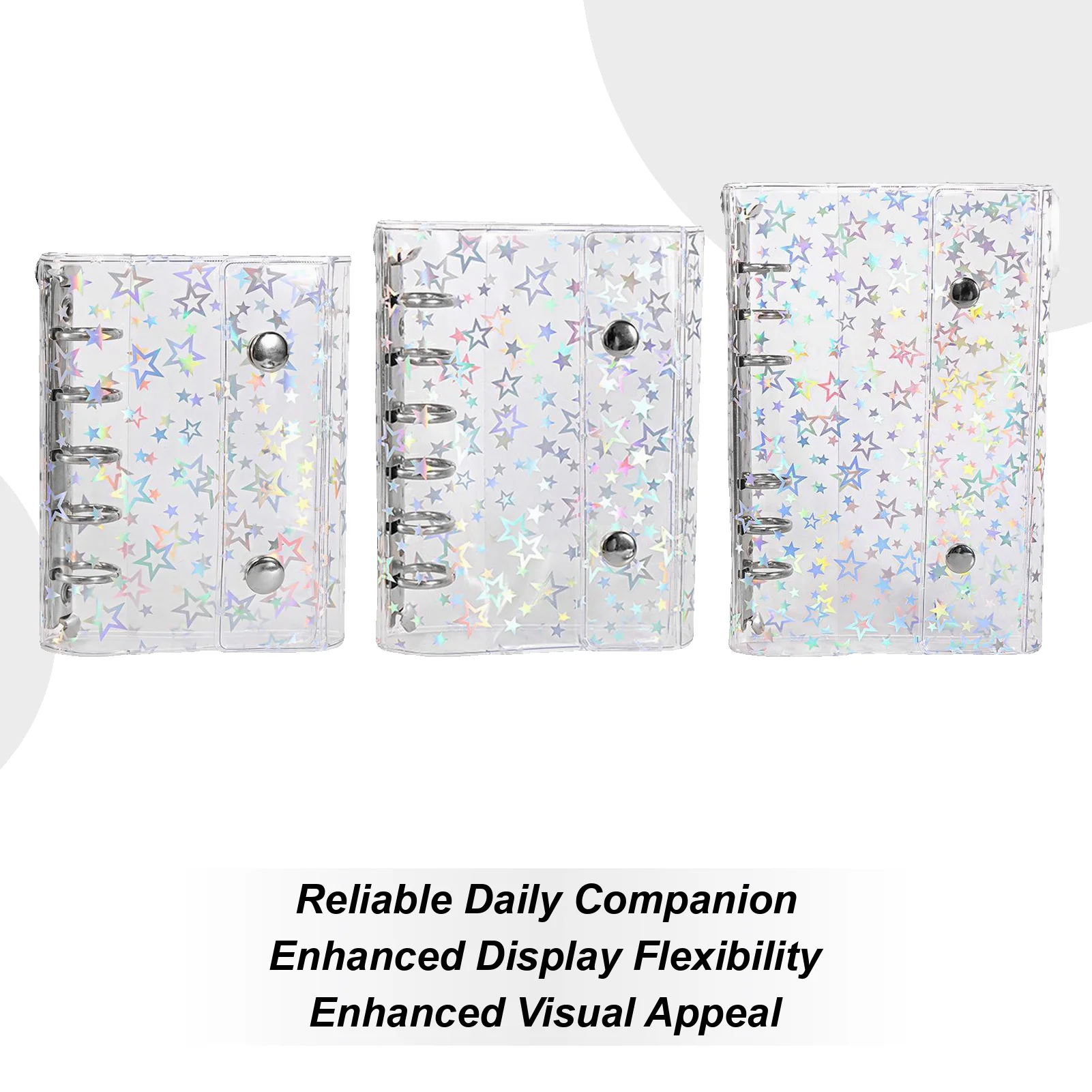 Transparent Loose Leaf Book Colorful Star Pattern Loose Leaf Folder A7 M5 A6 Binder Covers Containing 10pcs Inner Pages