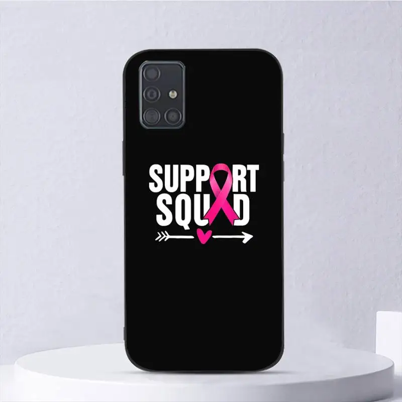 Girl Breast Cancer Pink Ribbon Phone Case For Samsung Galaxy S10 S20 S21 Note10 20Plus Ultra Shell