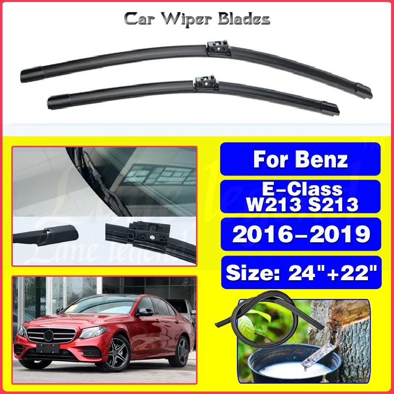 Car Wiper For Mercedes Benz E-Class W213 S213 2016-2019 Front Wiper Blades Soft Rubber Windscreen Wipers Auto Windshield 24