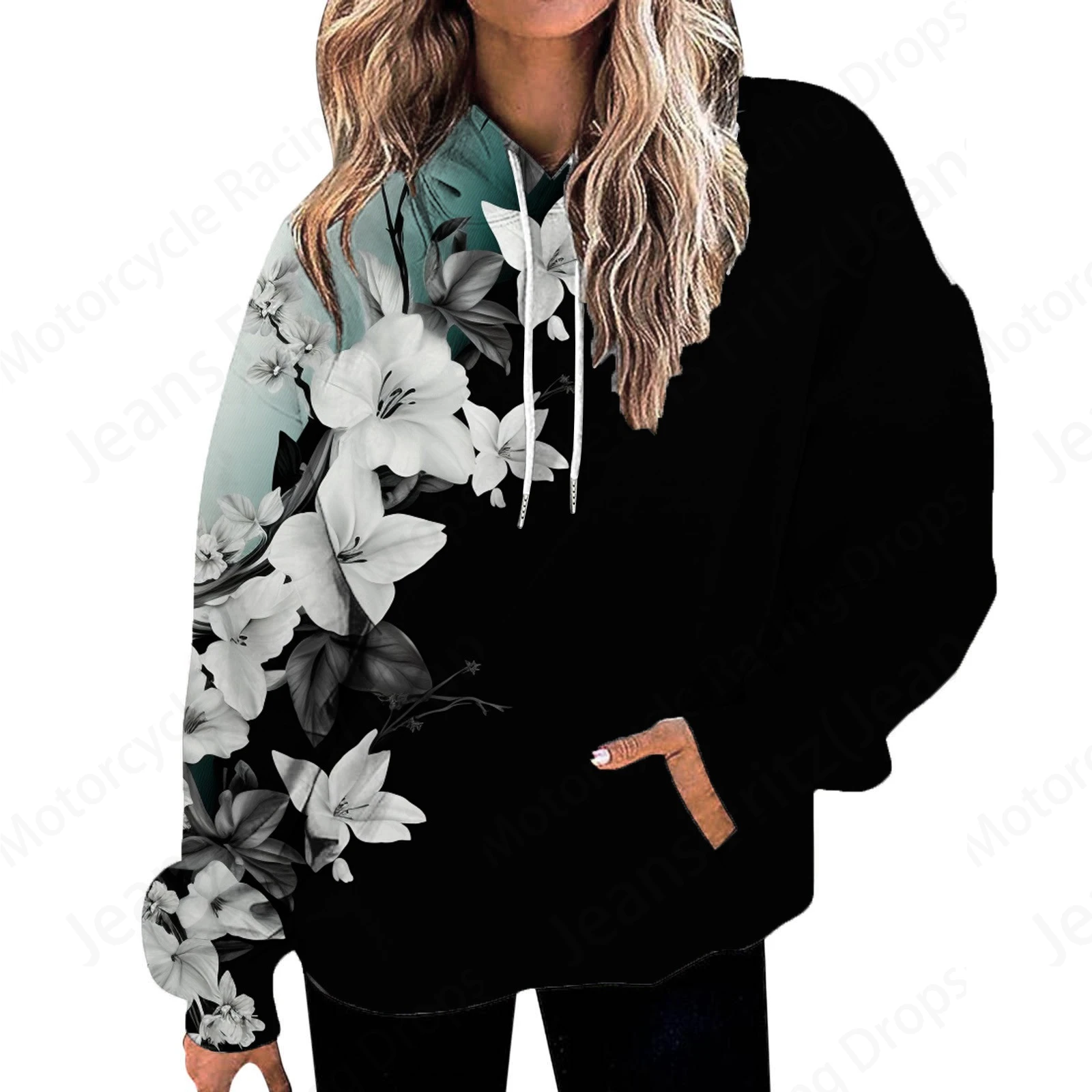 Floral Plant 3d Print Hoodie Women Fashion Oversize Hoodies Women Sweats Butterfly Coat Sweatshirt With Pocket Pullover Sudadera