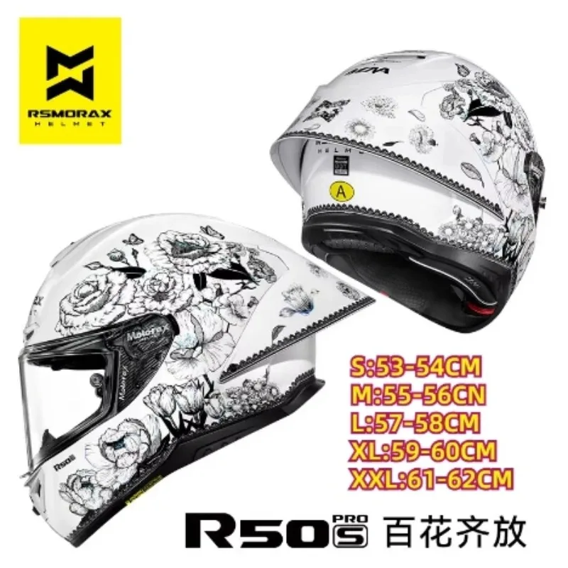 Motorax R50SPRO Motorcycle Full Helmet Large Tail Retro Cruise Moto Helmet Double Lens Capacete Masculino Casco Moto Moto Helmet