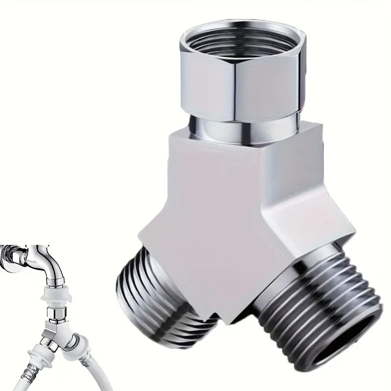 Y-Shaped Three-Way Diverter,One Inlet Two Outlet Connector Adapter Water Splitter Valve Accessory,Suitable for Kitchen