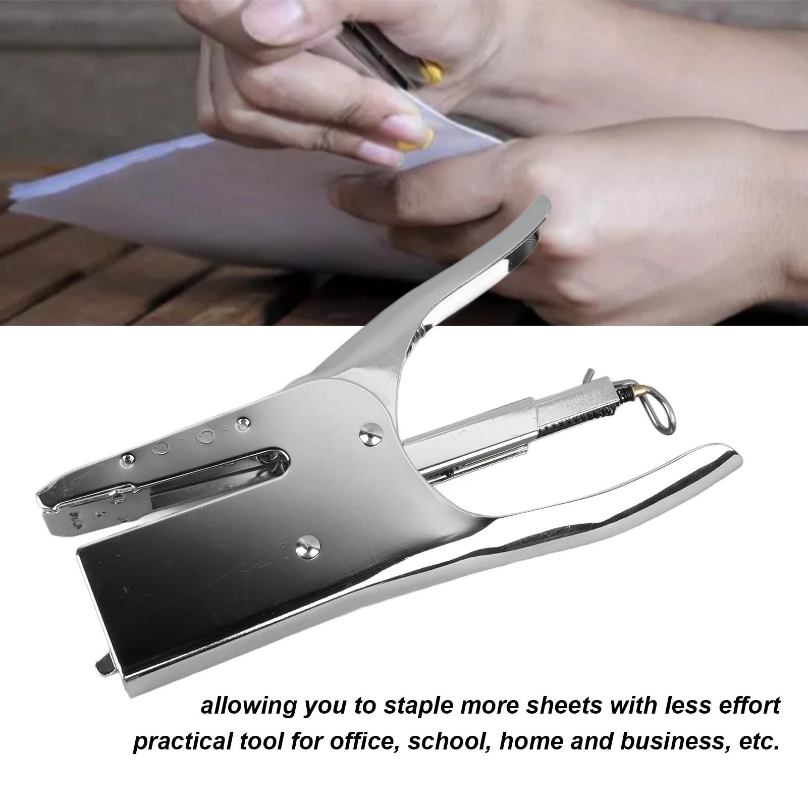 Hand Held Plier Stapler 24/8 Easy Handheld Stapler Effort Saving All Metal Structure 50 Sheets Capacity for Family