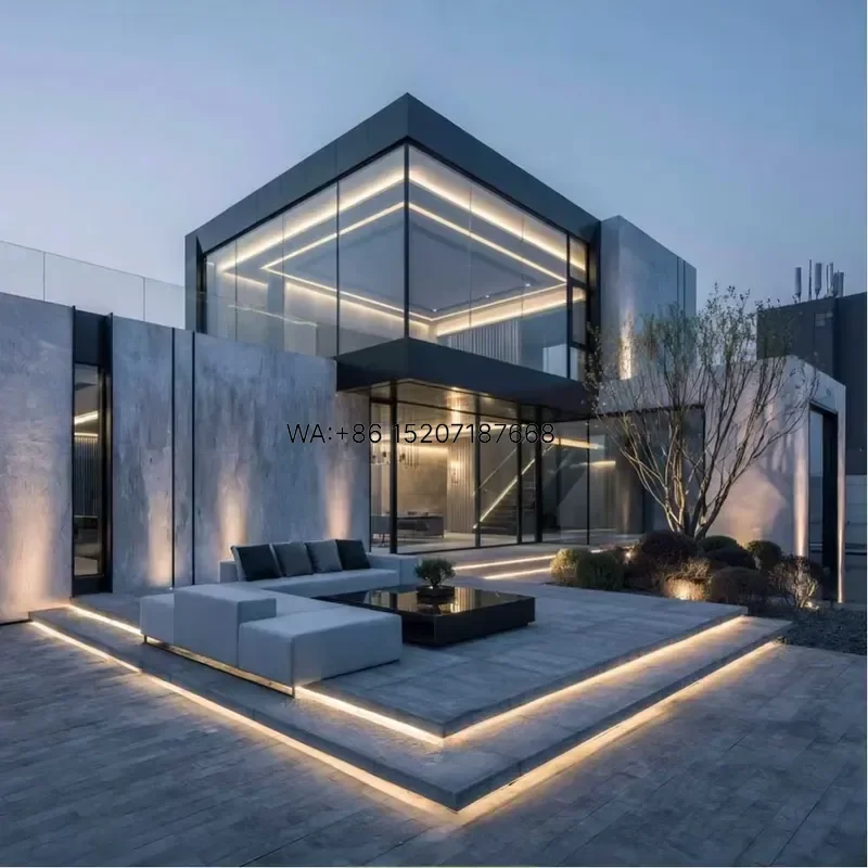 Wmwmnu for  Large Glass Aluminum Alloy Picture Windows Modern Waterproof Fixed Double Glazed Panoramic View Aluminum