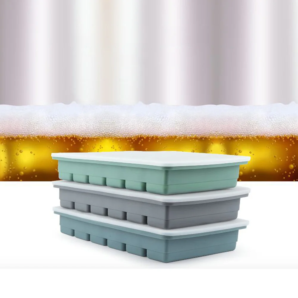 6 Cavities DIY Ice Cube Molds Stick Tray with Lid Popsicles Silicone Cake Brick Chocolate