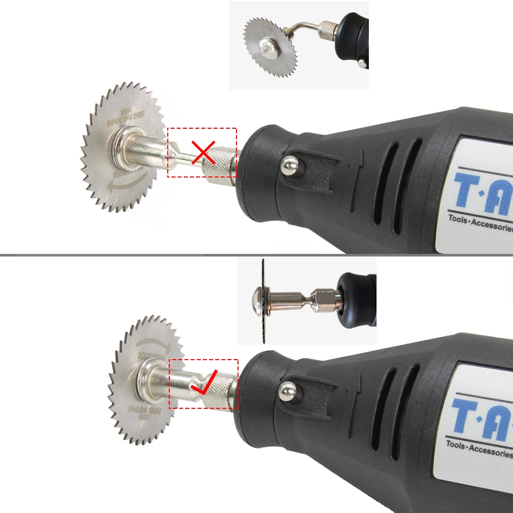 TASP 6-delige mini-cirkelzaagbladenset HSS-doorslijpschijf Rotary Tool-accessoires voor Dremel-compatibel hout kunststof aluminium