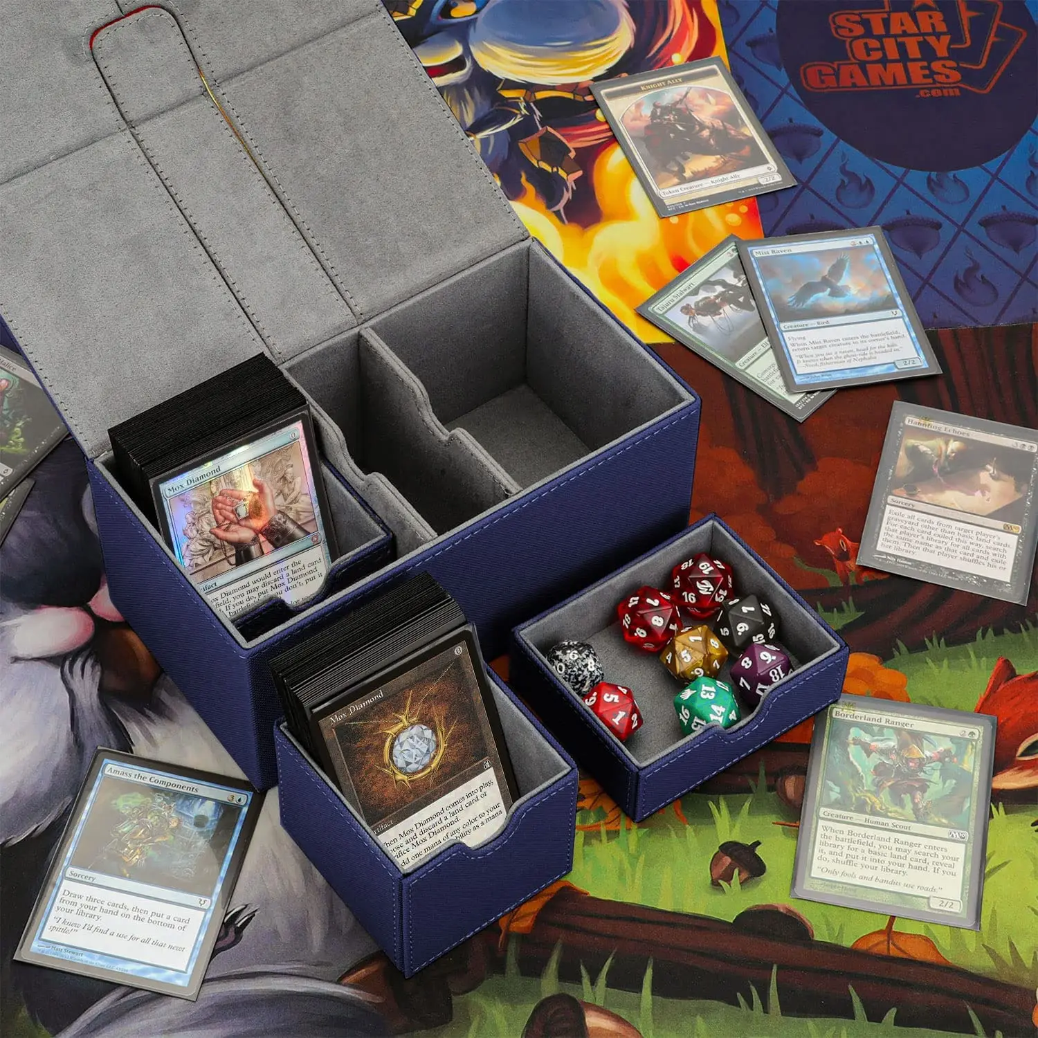 Double-deck card boxes are compatible with MTG cards. Leather card boxes are suitable for more than 200 sets of cards