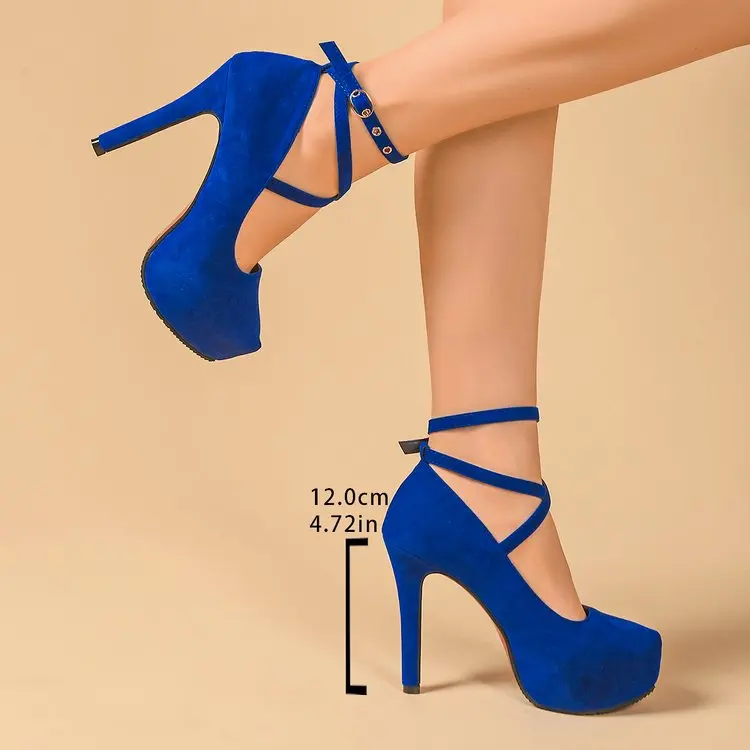 Zapatos de tacón alto con punta afilada y hebilla, de diseño moderno, con tacón grueso, para mujer, nueva colección de primavera, disponibles en tallas grandes, con tacón bajo, zapatos de un solo pie.