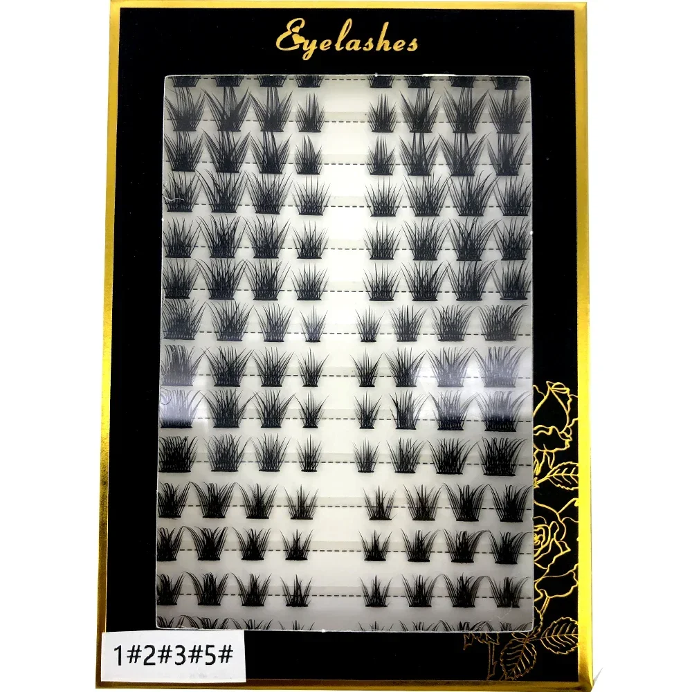 AMSDCN 3D Fluffy Single Cluster Cat Eye lashes DIY manga lashes Extension Individual Lashes Fox Eye Eyelashes Cluster Eyelashes