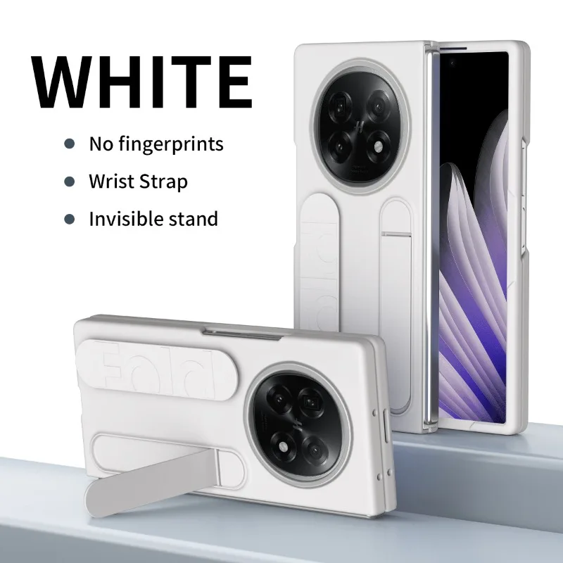 Case For Oppo Find N5 Anti Fingerprint Retractable Wrist Strap Hidden Kickstand Shockproof Protective Cover