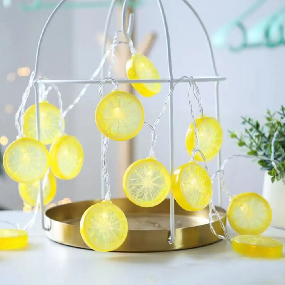 Party Ornament Romantic LED Lemon String Light Waterproof Hanging Garland Light Artificial Creative Night Light Bedroom