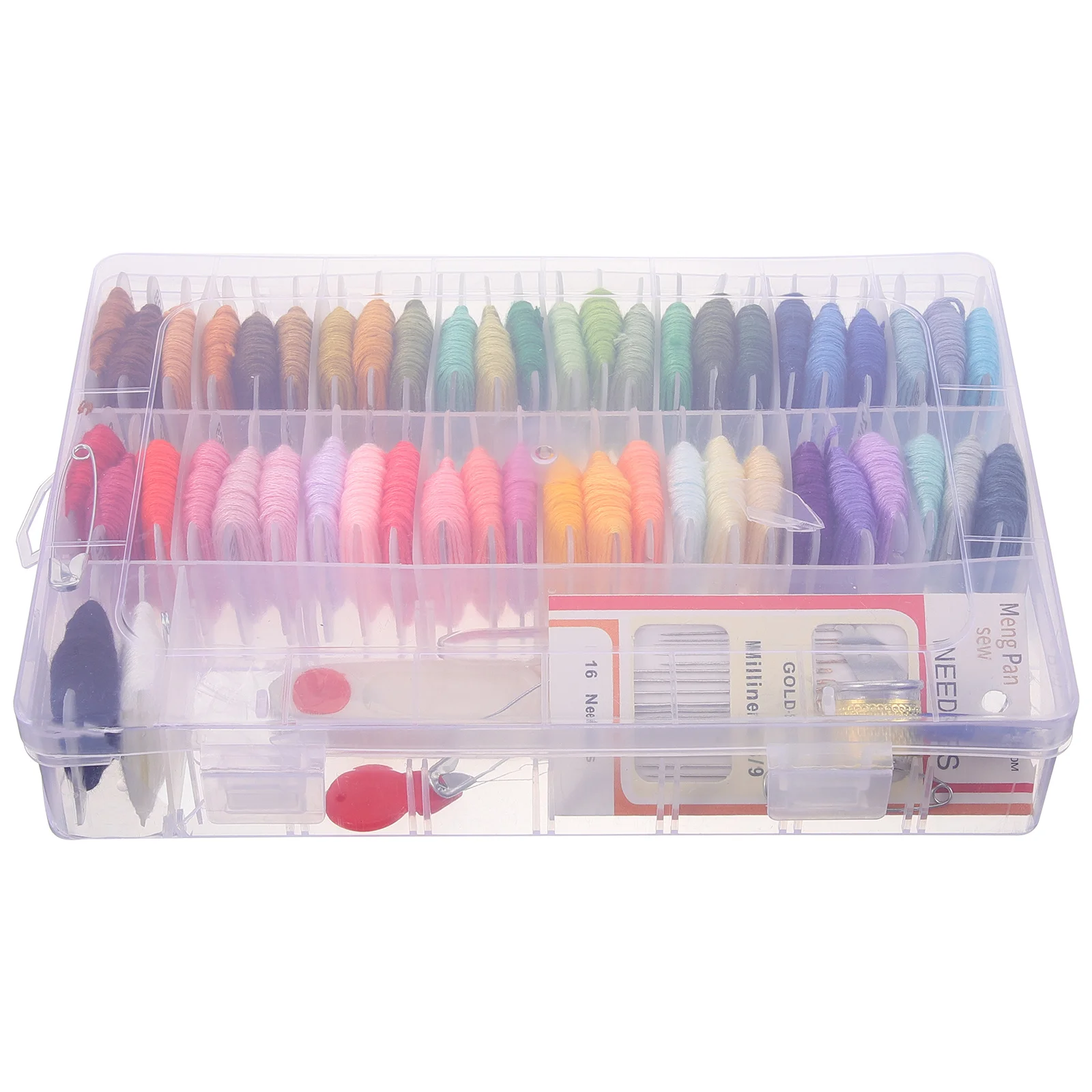 

Embroidery Kit 50 Colors Cross Stitch Thread Embroidery Starter Kit Plastic Box Colored Wool Thread Set Household DIY Art Craft