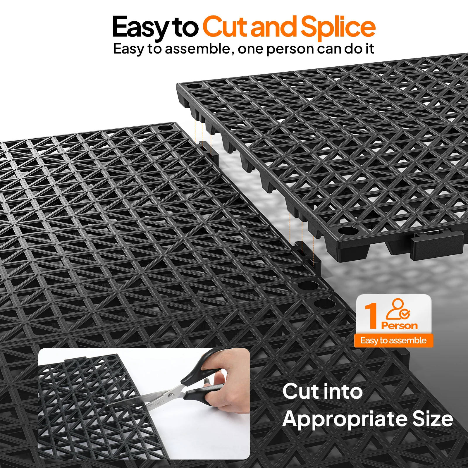 40-Pack Interlocking Drain Mat Tiles - 12