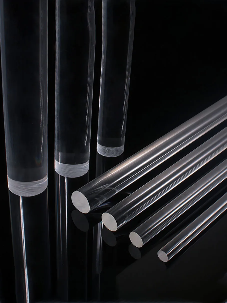 2-50mm Clear Acrylic Solid Rod PMMA Round Bar DIY Decor DIY Accessories Jewelry Holder Customized Photography Tools Length 500mm