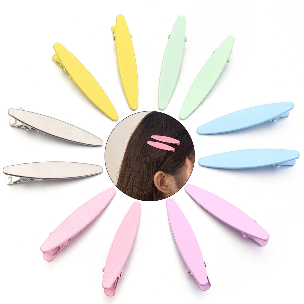 20 stücke Metall Haar Clips Bunte 6 cm Oval Geometrische Haarnadel Haar Seite Clips Entenschnabel Clip Barrettes Für Frauen haar Zubehör – Detail 5