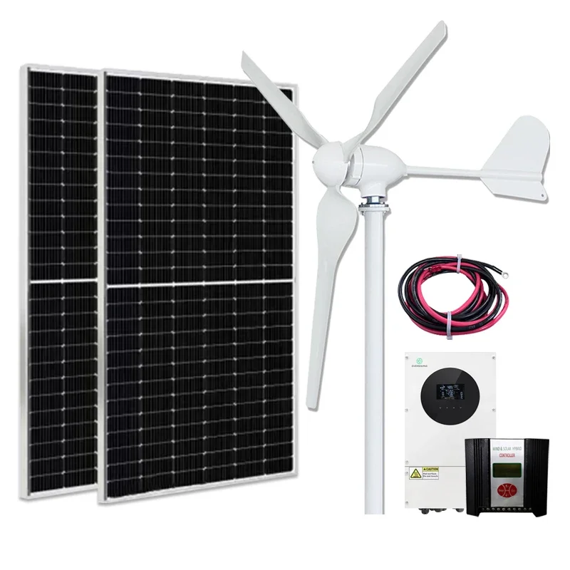 Farm Use Off Grid 3kw 5000w Wind Solar Hybrid System With Controller Inverter And Battery