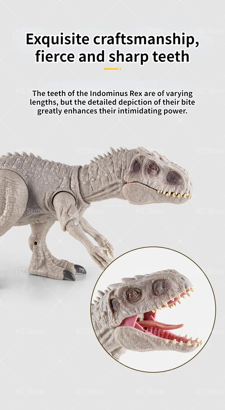 Dinosaur Toy Park, Plastic Jurassic Indominus Rex Action Figures Open Mouth Dinosaur World Animals Model For Collector, Decoration, Party Favor Kid Toy Gift, 13.4IN