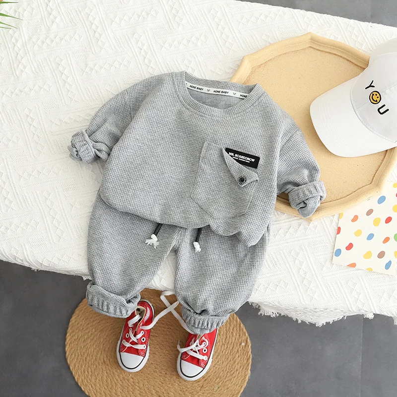 1-3Year sets Autumn Boy Suit Long Sleeve Loose-fit Sweatshirt Casual Pants Sportswear Stylish 2-piece Set Trendy Children's Sets image 6
