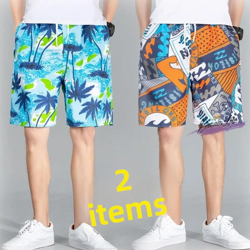 

Мужские летние пляжные шорты-бриджи до колена, модные, свободного кроя, с низкой посадкой, из ткани Ice Oxygen, для повседневного использования