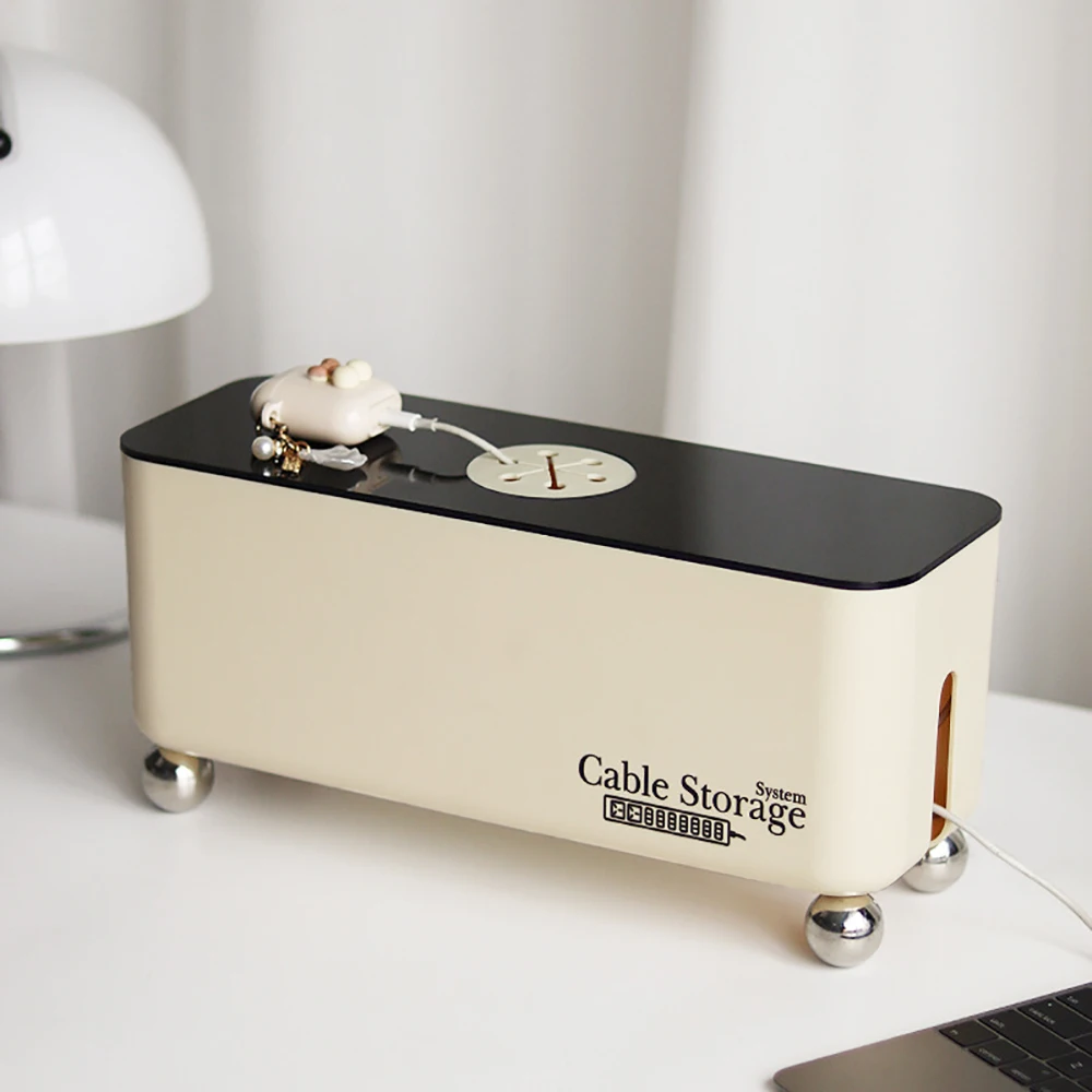 Wire Storage Box Power Line Cable Storage Cases Charger Socket Tidy Organizer Network Line Storage Bin Charger Wire Management