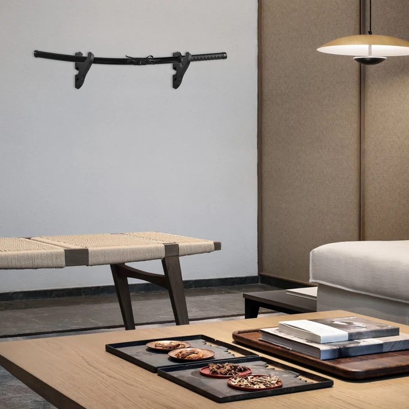 Sword Wall Mount 2/Set 1-Tier Hook Katana Holder Adjustable Display Hanger For Samurai Sword Tanto Rapier Cosplay Rack