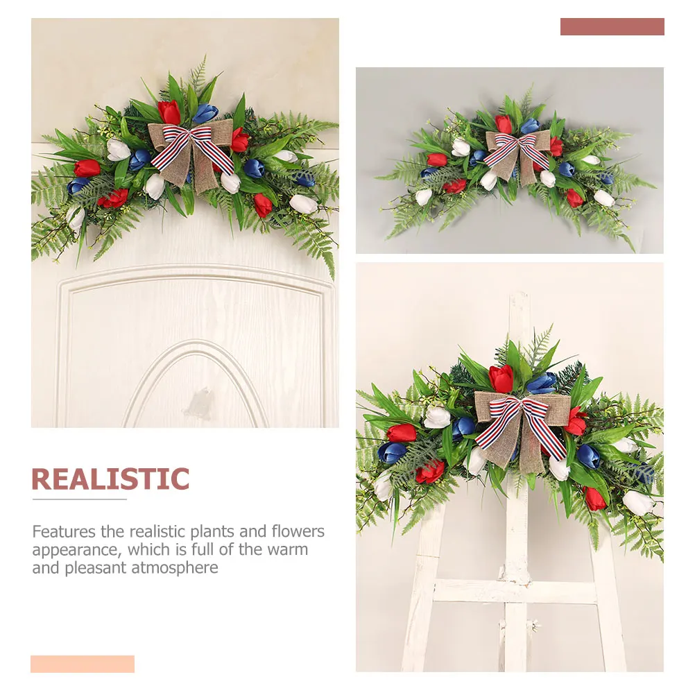 

1pcs Artificial Tulip Flowers Fake Flower Pendant Household Door Head Decor Simulation Tulip Ornament Home Party Wedding