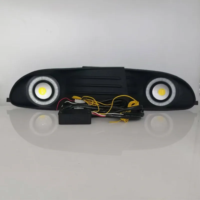LED الضباب ضوء الجمعية ل دودج رحلة 2009 2010 2011 المصد الأمامي الضباب مصباح استبدال الملاك العين ضوء النهار اكسسوارات أطقم