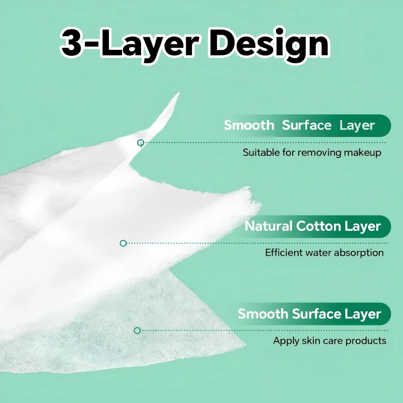 Tubi di cotone, Dischetti di cotone struccante, Ipoallergenici, Cura della pelle senza pelucchi Cura del bambino e Pulizia del viso