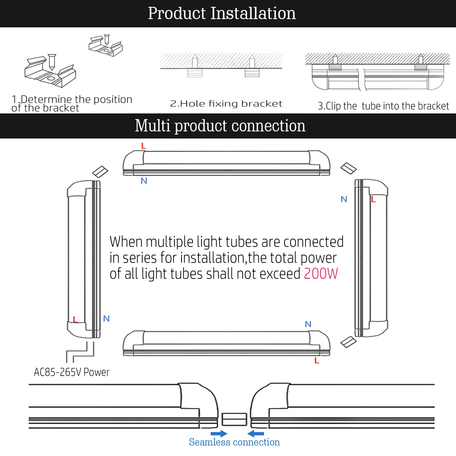 Imagem -04 - Lâmpada Fluorescente Led para Iluminação Doméstica t8 Integrated v Shape Led Tube 4ft 1200 mm 40w Entrada ac 85265v 10 Pcs por Lote