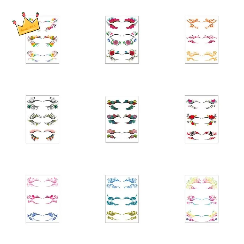 

Waterproof Eyelash Tattoo Sticker Temporary Long Lasting Eyelash Make-Up Sticker Colorful Flower Eye Shadow Tattoo Stickers
