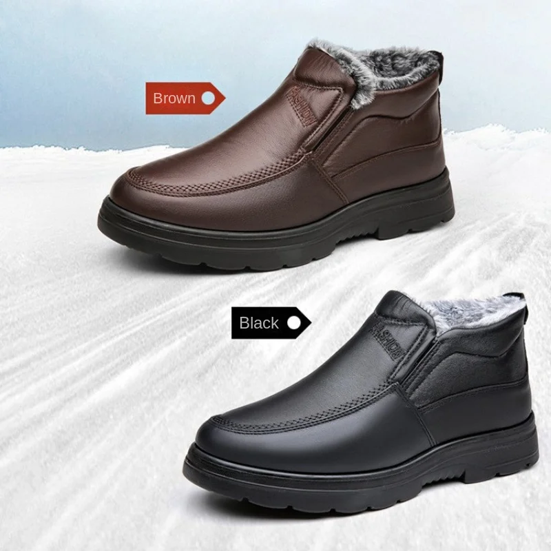 Men Boots High Quality Ankle Boots Men Lightweight Men Casual Shoes Winter Warm Fur Working Shoes Male Outdoor Zapatos De Hombre