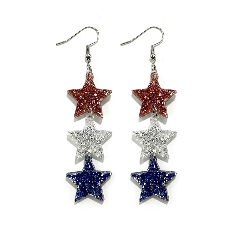 NONE Boucles d'oreilles pentagramme en acrylique au design tendance pour femmes, adaptées à un usage quotidien, aux rassemblements et aux cadeaux de vacances 3