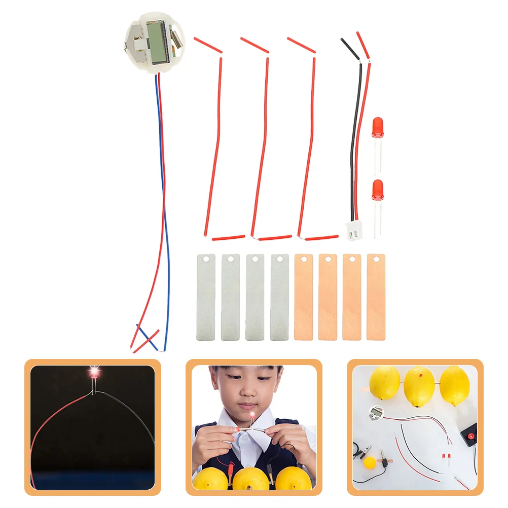 3 Sets Fruit Experiment Potato Clock Making Kit Device Metal Physics Kits