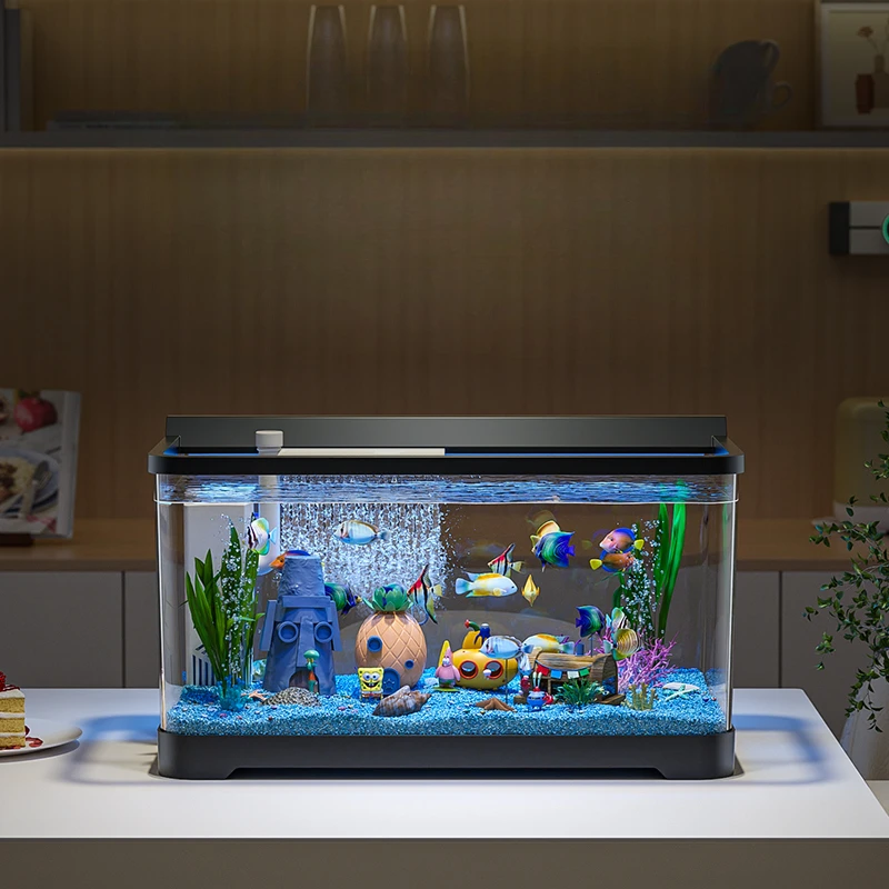 Corporation Desktop Fish Tank Nordic Living Room Aquatic Pet Supplies Landscaping Fish Tank Ecology Light Aquarium Pour Aquarium