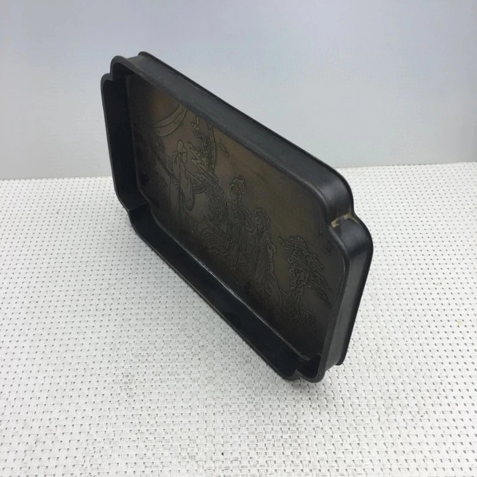 Bronze ware antique collection west compartment small copper plate fruit tray tea tray weight about 334 grams