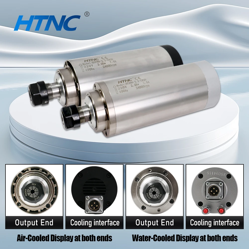 2200w 80mm Round Spindle Motor For wood aluminium soft metal ER20 400hz 24000rpm 2.2kw AC100-120V 200-240V 0.9Nm For Milling