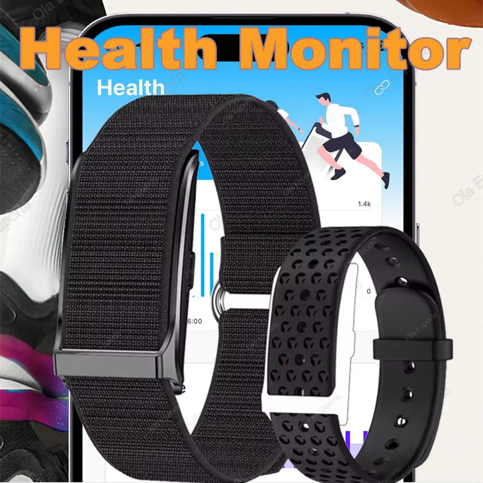

Смарт-браслет без экрана для мужчин и женщин, пульсометр, артериальное давление, мониторинг здоровья, GPS, спортивный бег, водонепроницаемый умный браслет