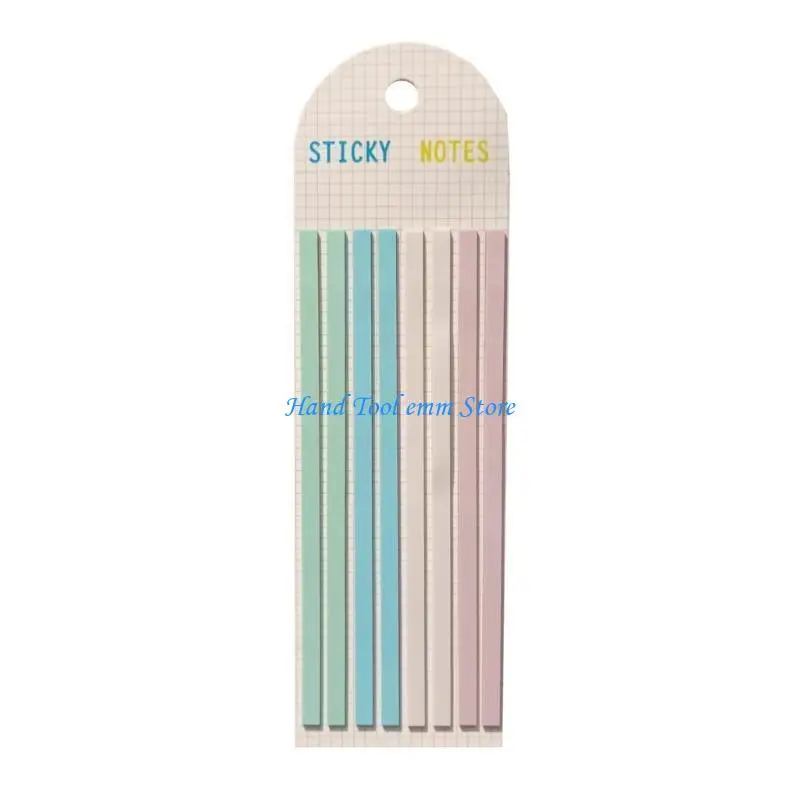 H37F Long Page Flags Tabs Translucent Sticky Notes Colored Index Tabs Stationery-School Office Supplies for Children Students