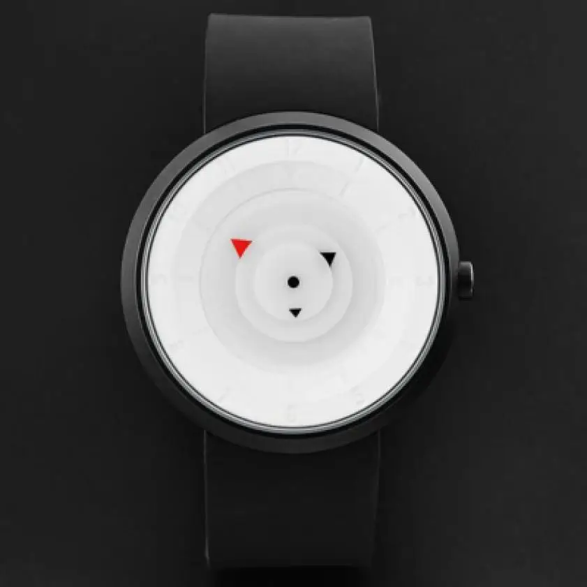 Unique Creative Turntable Watches Men Sports Watches Black Silicone Band Analog Quartz Wristwatches Reloj Hombre Montre Homme