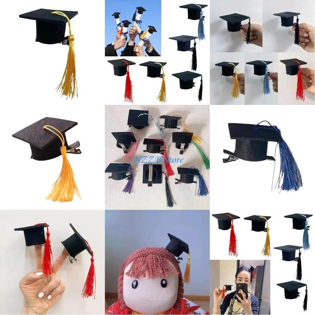 

T21F Unique Cloth Doctorial Hat Hair Clip for Daily Life School Office and Parties