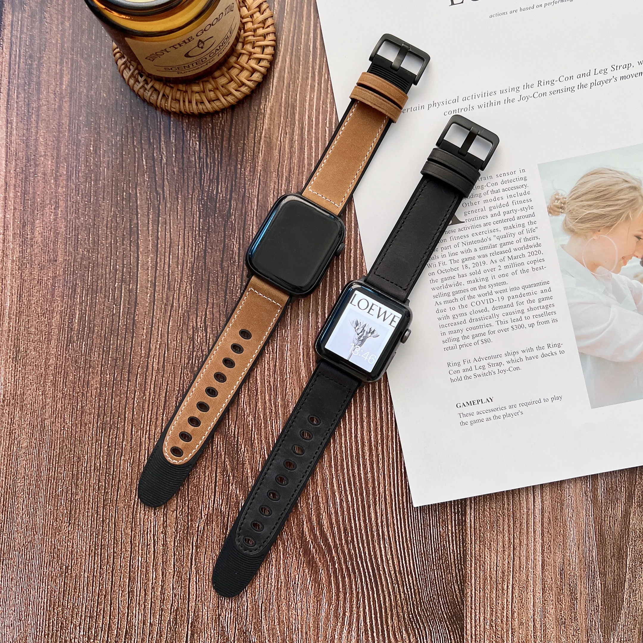Silicone Leather Strap For Apple Watch Ultra 49mm 8 7 45mm 41mm 6 5 SE 44mm 40mm Wear-resistant Wristband For iWatch 3 42mm 38mm