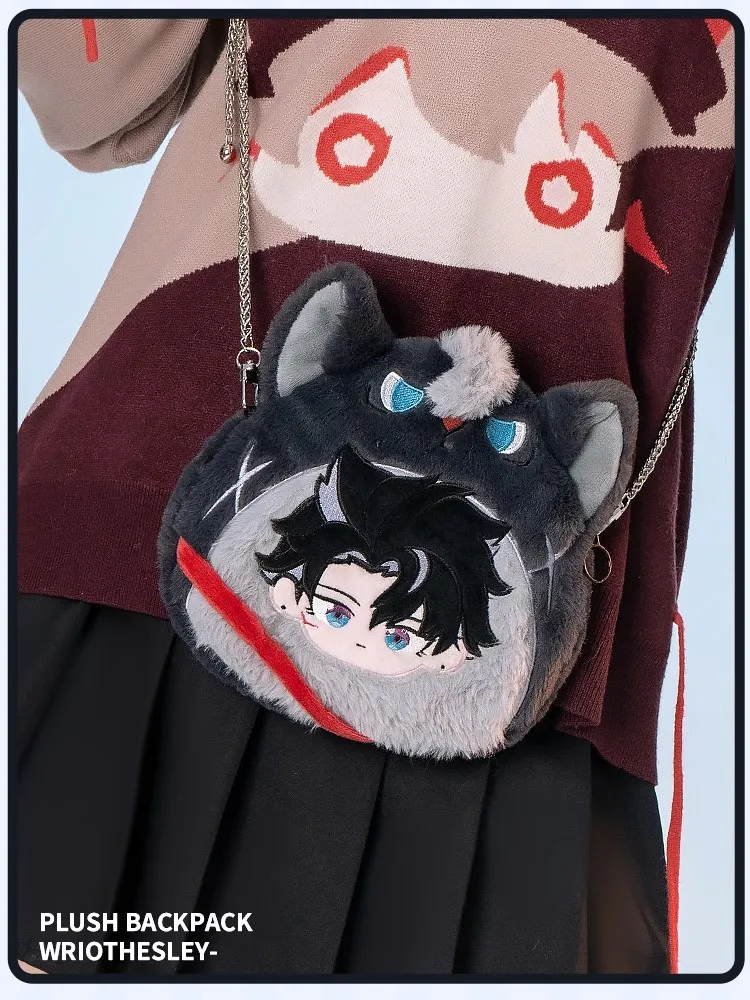 Game Cosplay GENSHIN IMPACT Teyvat Zoo Wriothesley Cartoon Creative Plush Coin Purse Girls JK Backpack Anime Satchel Bag Gifts