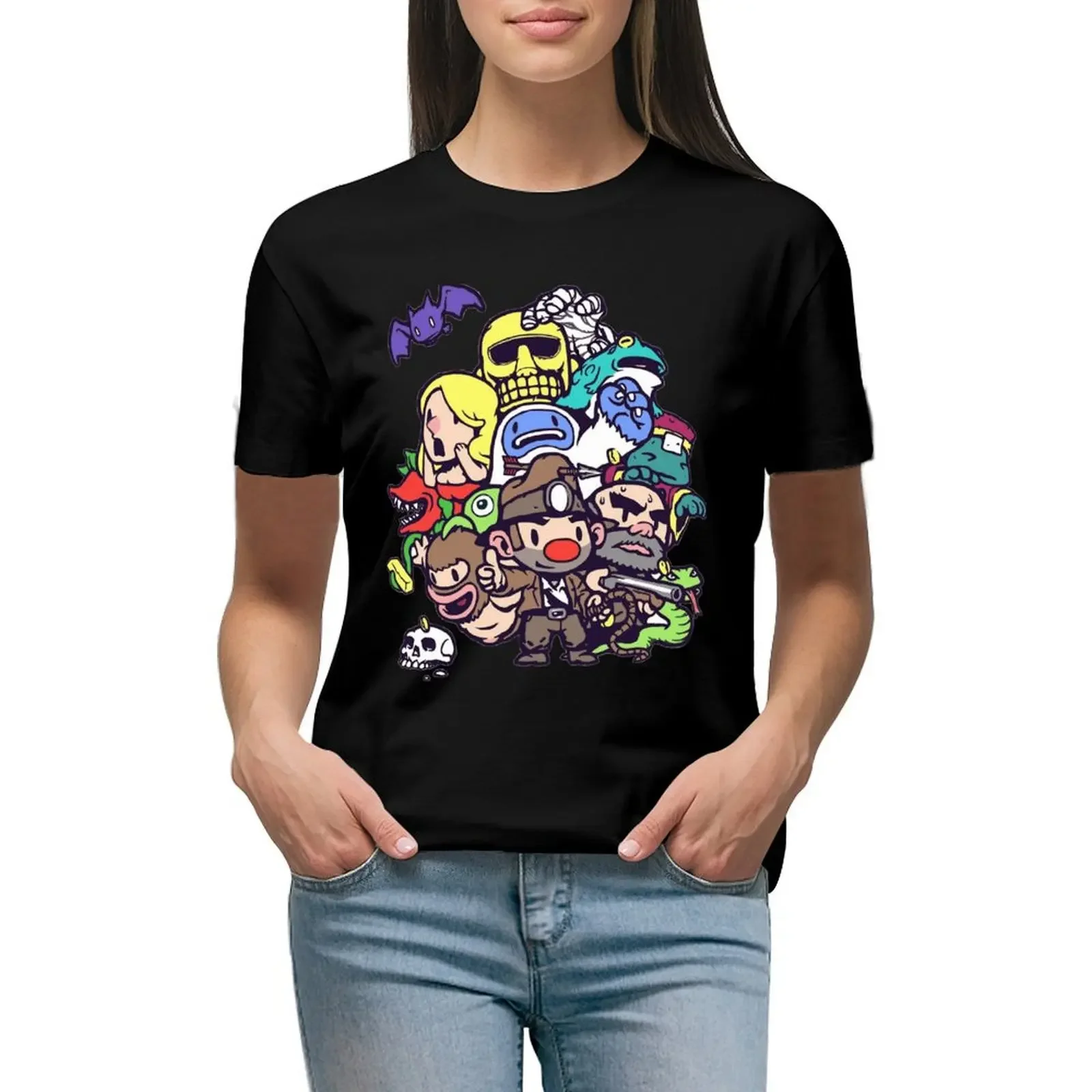 

Spelunky Gang T-Shirt plus size tops summer top blanks anime clothes Women's cotton t-shirt