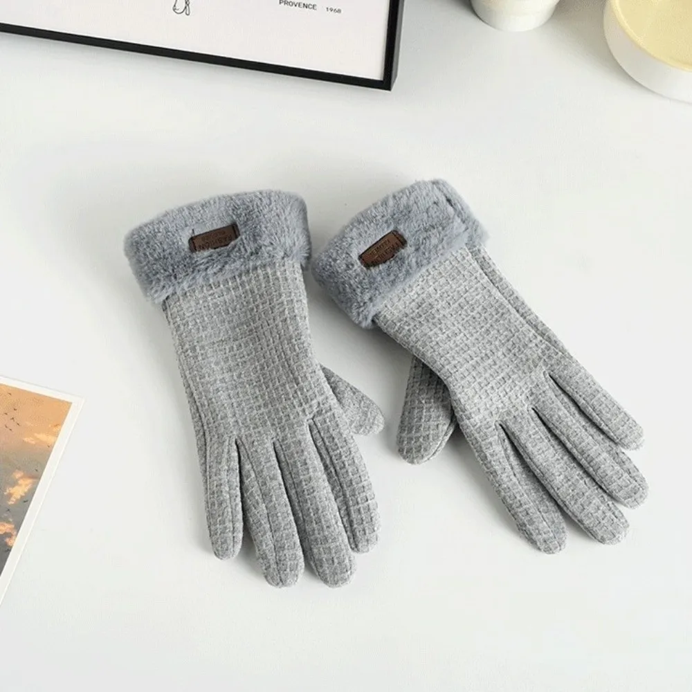New Winter Gloves Touchable Screen Full Finger Driving Mittens Warm Waffle Full Finger Gloves Gift